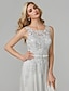 billige Kjoler for Spesielle Anledninger-A-Line Elegant Dress Prom Floor Length Sleeveless Scoop Neck Organza with Appliques 2022