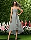 cheap Bridesmaid Dresses-Sheath / Column Sweetheart Neckline / Strapless Asymmetrical / Tea Length Chiffon Bridesmaid Dress with Ruched