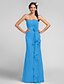 cheap Bridesmaid Dresses-Sheath / Column Bridesmaid Dress Sweetheart Sleeveless Floral Floor Length Chiffon with Draping / Cascading Ruffles / Flower 2022