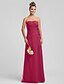 cheap Bridesmaid Dresses-Sheath / Column Sweetheart Neckline Floor Length Chiffon Bridesmaid Dress with Criss Cross / Flower by LAN TING BRIDE®