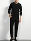 cheap Men&#039;s Tracksuits-Men&#039;s Activewear Set Round Neck Solid Colored Daily Streetwear Hoodies Sweatshirts  Long Sleeve White Black / Spring / Summer