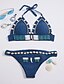 cheap Women&#039;s Swimwear-Women&#039;s Swimwear Bikini Swimsuit Blue Halter Neck Bathing Suits