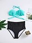 cheap Women&#039;s Swimwear &amp; Bikinis-Women&#039;s Swimwear Bikini Swimsuit Solid Colored Green Halter Neck Bathing Suits Ruffle