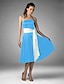 cheap The Wedding Store-Ball Gown / A-Line Bridesmaid Dress Strapless Sleeveless Color Block Knee Length Satin with Sash / Ribbon 2022