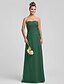 Χαμηλού Κόστους Φορέματα Παρανύμφων-Ίσια Γραμμή Καρδιά Μακρύ Σιφόν Φόρεμα Παρανύμφων με Χιαστί / Λουλούδι με LAN TING BRIDE®