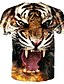 voordelige Heren T-shirts &amp; tanktops-Men&#039;s 3D Graphic Animal T-shirt Print Short Sleeve Daily Tops Basic Round Neck Black