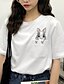 economico T-Shirt da donna-T-shirt Per donna Essenziale Con ricami, Tinta unita Cotone Bianco