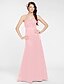 cheap Bridesmaid Dresses-A-Line / Princess Strapless / Sweetheart Neckline Floor Length Satin Bridesmaid Dress with Sash / Ribbon / Criss Cross by LAN TING BRIDE®