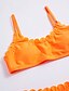 cheap Women&#039;s Swimwear &amp; Bikinis-Women&#039;s Solid Bikini Swimsuit Solid Colored Halter Neck Swimwear Bathing Suits Orange