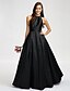 cheap Bridesmaid Dresses-A-Line Jewel Neck Floor Length Taffeta Bridesmaid Dress with Sash / Ribbon by LAN TING BRIDE®