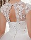 cheap Wedding Dresses-Church Ball Gown Wedding Dresses Floor Length Formal Open Back Cap Sleeve V Neck Satin With Crystal Sequin 2023 Bridal Gowns / Garden / Outdoor / Engagement