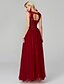 cheap Evening Dresses-A-Line Elegant Holiday Cocktail Party Formal Evening Dress Jewel Neck Sleeveless Floor Length Tulle with Beading Appliques 2021