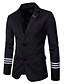 cheap Men&#039;s Trench Coat-Men&#039;s Party Chinoiserie Spring / Fall Plus Size Regular Suits, Solid Colored Notch Lapel Long Sleeve Cotton / Polyester Black / White