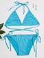 billige Bikinier og damemote-Dame Fargeblokk Blomster Sport Grime Hvit Svart Lilla Bikini Badetøy Badedrakt - Ensfarget S M L Hvit