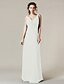 cheap Bridesmaid Dresses-Sheath / Column Straps Floor Length Chiffon Bridesmaid Dress with Beading by LAN TING BRIDE®
