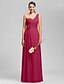 cheap Bridesmaid Dresses-Sheath / Column One Shoulder / Sweetheart Neckline Floor Length Chiffon Bridesmaid Dress with Criss Cross / Ruched / Draping