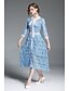 cheap Women&#039;s Dresses-Women&#039;s Lace Daily / Work Basic / Street chic Slim Swing Dress - Solid Colored Lace Spring Blue M L XL