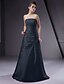 cheap Bridesmaid Dresses-Ball Gown / A-Line Strapless Floor Length Taffeta Bridesmaid Dress with Beading / Side Draping