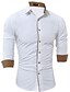billige fritidsskjorter for menn-Herre Skjorte Ensfarget Skjortekrage Hvit Svart Grå Langermet Store størrelser Daglig Arbeid Topper Forretning