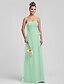 cheap Bridesmaid Dresses-Sheath / Column Sweetheart Neckline Floor Length Chiffon Bridesmaid Dress with Criss Cross / Flower by LAN TING BRIDE®