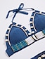 رخيصةأون ملابس السباحة للنساء-نسائي ملابس السباحة بيكيني ملابس السباحة أزرق قبة مرتفعة حول الرقبة بدلة سباحة