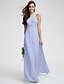 cheap Bridesmaid Dresses-Sheath / Column Bridesmaid Dress Cross Front Sleeveless Open Back Ankle Length Georgette with Criss Cross