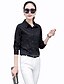 preiswerte Tops für Frauen in Übergrößen-Damen Hemd Geometrisch Übergröße Hemdkragen Täglich Arbeit Langarm Oberteile Weiß Schwarz