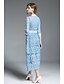 cheap Women&#039;s Dresses-Women&#039;s Lace Daily / Work Basic / Street chic Slim Swing Dress - Solid Colored Lace Spring Blue M L XL