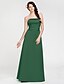 cheap Bridesmaid Dresses-A-Line / Princess Strapless Floor Length Satin Bridesmaid Dress with Criss Cross by LAN TING BRIDE®