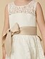 halpa Morsiustytön mekot-A-Line Tea Length Flower Girl Dress Wedding Cute Prom Dress Lace with Lace Fit 3-16 Years