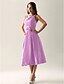 cheap Bridesmaid Dresses-Ball Gown / A-Line Straps Tea Length Taffeta Bridesmaid Dress with Bow(s) / Draping
