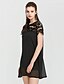 cheap Women&#039;s Dresses-Women&#039;s Daily / Holiday / Going out Street chic Sheath Dress - Solid Colored / Lace Black Summer Black M L XL / Club / Beach