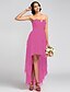 cheap Bridesmaid Dresses-A-Line Bridesmaid Dress Strapless Sleeveless Elegant Asymmetrical Chiffon with Ruched / Cascading Ruffles