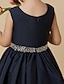 preiswerte Kleider für die Blumenmädchen-A-Linie Knie-Länge Blumenmädchenkleid Festzug Süßes Ballkleid Taft mit Perlenstickerei Fit 3-16 Jahre