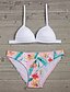 cheap Bikinis-Women&#039;s Strap Blue Pink Triangle Thong Bikini Swimwear Swimsuit - Floral Print S M L Blue / Sexy