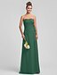 Χαμηλού Κόστους Φορέματα Παρανύμφων-Ίσια Γραμμή Καρδιά Μακρύ Σιφόν Φόρεμα Παρανύμφων με Χιαστί / Λουλούδι με LAN TING BRIDE®