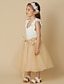 Χαμηλού Κόστους Λουλουδάτα φορέματα για κορίτσια-Πριγκίπισσα Μέχρι το γόνατο Φόρεμα για Κοριτσάκι Λουλουδιών Χαριτωμένο φόρεμα χορού Σατέν με Ζώνη / Κορδέλα Κατάλληλο 3-16 ετών