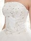 olcso Esküvői kínálat-Báli ruha Esküvői ruhák Pánt nélküli Földig érő Gyöngyös csipke Pánt nélküli Formális Ragyogó &amp; csillogó val vel Gyöngydíszítés Rátétek 2022