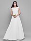 cheap Bridesmaid Dresses-Sheath / Column V Neck Floor Length Chiffon Bridesmaid Dress with Criss Cross by LAN TING BRIDE®