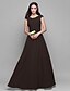 cheap Bridesmaid Dresses-Sheath / Column V Neck Floor Length Chiffon Bridesmaid Dress with Criss Cross by LAN TING BRIDE®