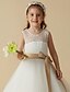 preiswerte Flower Girl Dresses-Princess Tea Length Flower Girl Dress Wedding Cute Prom Dress Satin with Sash / Ribbon Fit 3-16 Years