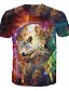 Χαμηλού Κόστους Ανδρικά Μπλουζάκια &amp; Φανελάκια-Ανδρικά T-shirt Βασικό Ζώο Στρογγυλή Λαιμόκοψη Στάμπα Ουράνιο Τόξο / Κοντομάνικο / Καλοκαίρι