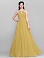 cheap Bridesmaid Dresses-A-Line Bridesmaid Dress Jewel Neck Sleeveless Elegant Floor Length Chiffon with Sash / Ribbon / Ruched / Draping