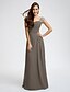 cheap Bridesmaid Dresses-Sheath / Column Straps Floor Length Chiffon Bridesmaid Dress with Sash / Ribbon / Criss Cross / Ruched