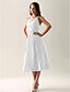 cheap Bridesmaid Dresses-Ball Gown / A-Line Straps Tea Length Taffeta Bridesmaid Dress with Bow(s) / Draping