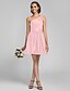 cheap Bridesmaid Dresses-Ball Gown / A-Line Bridesmaid Dress One Shoulder Sleeveless Short / Mini Satin with Side Draping