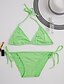 voordelige Bikini&#039;s &amp; Badmode-Dames Kleurenblok Bloemen Sport Halter Wit Zwart Paars Bikini Zwemkleding Zwempak - Effen S M L Wit