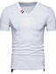 baratos Camisetas masculinas casuais-Homens Camiseta Gráfico Decote V Branco Preto Cinza Claro Cinzento Escuro Manga Curta Diário Patchwork Blusas Algodão Básico / Verão / Verão