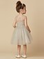 cheap Flower Girl Dresses-Princess Knee Length Pageant Flower Girl Dresses - Satin Sleeveless Scoop Neck with Sash / Ribbon / Criss Cross / Appliques