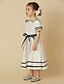 cheap Flower Girl Dresses-A-Line Tea Length Flower Girl Dress Cute Prom Dress Cotton with Sash / Ribbon Fit 3-16 Years